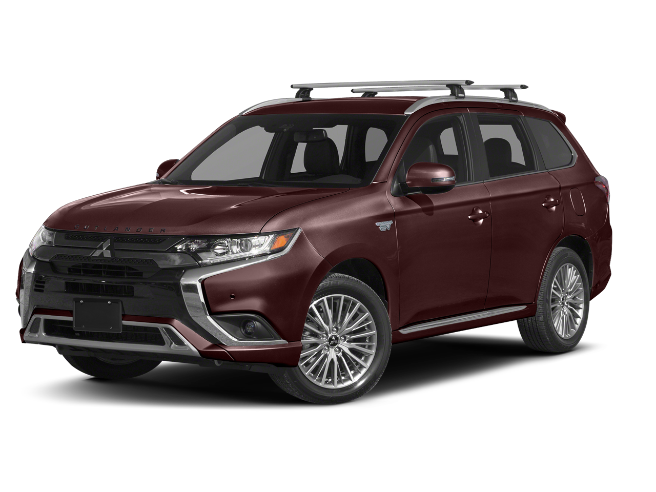 2022 Mitsubishi Outlander PHEV SEL in Ruby Black Pearl — front three-quarter view