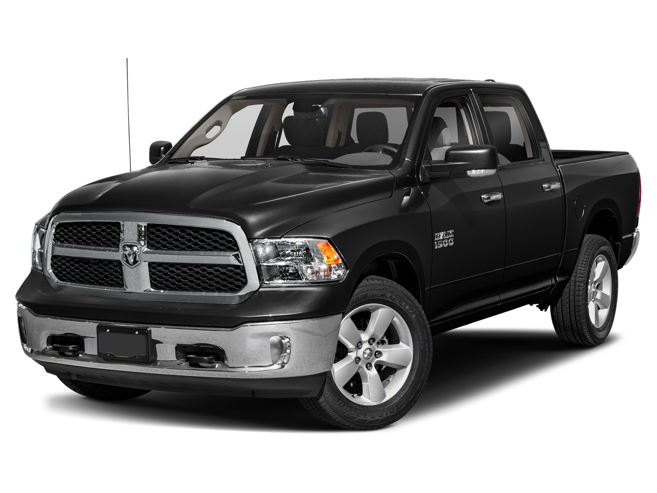 2022 RAM 1500 Classic Warlock in Diamond Black Crystal Pearlcoat — front three-quarter view