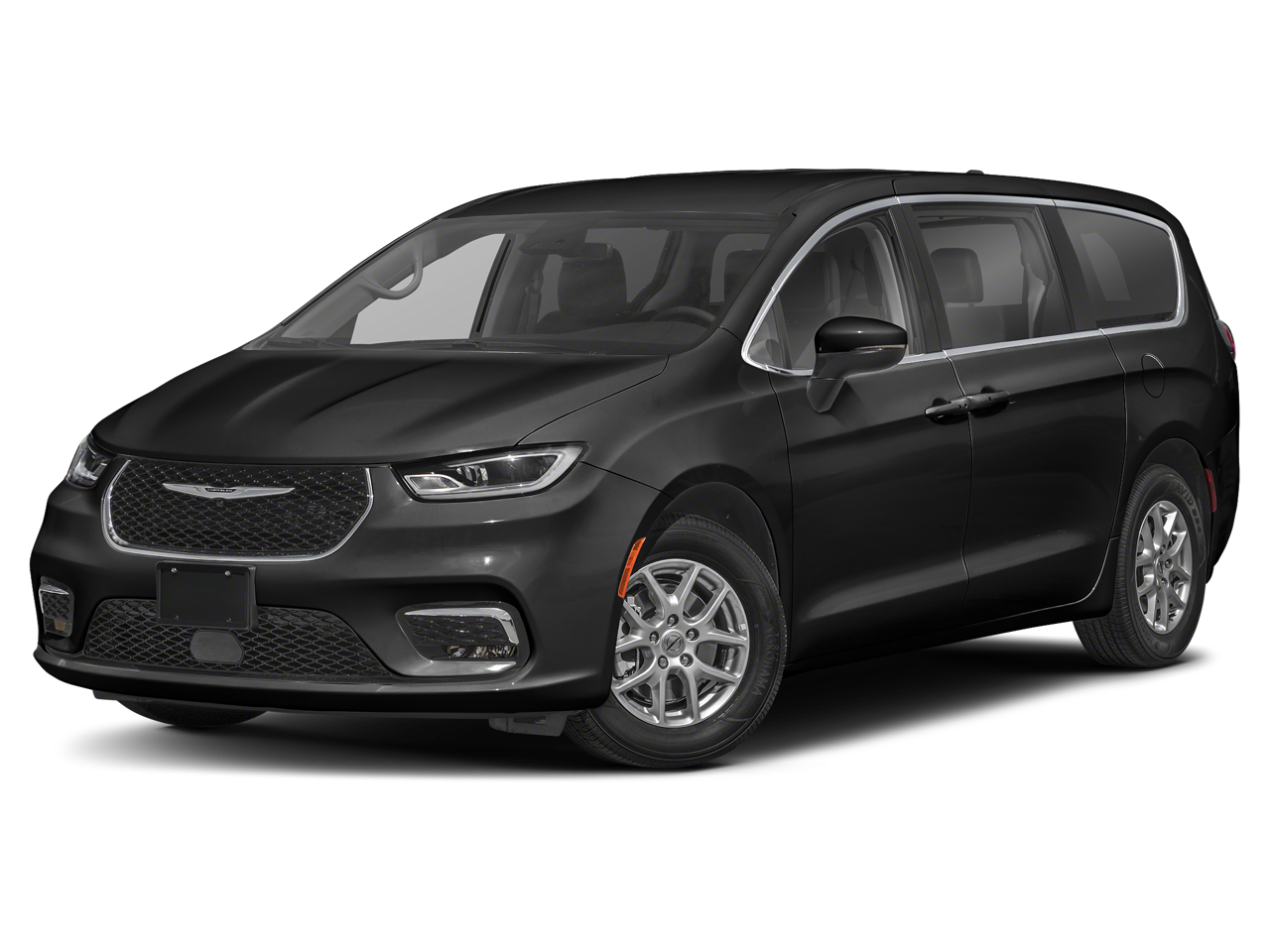 2024 Chrysler Pacifica Touring L in Diamond Black Crystal Pearlcoat — front three-quarter view