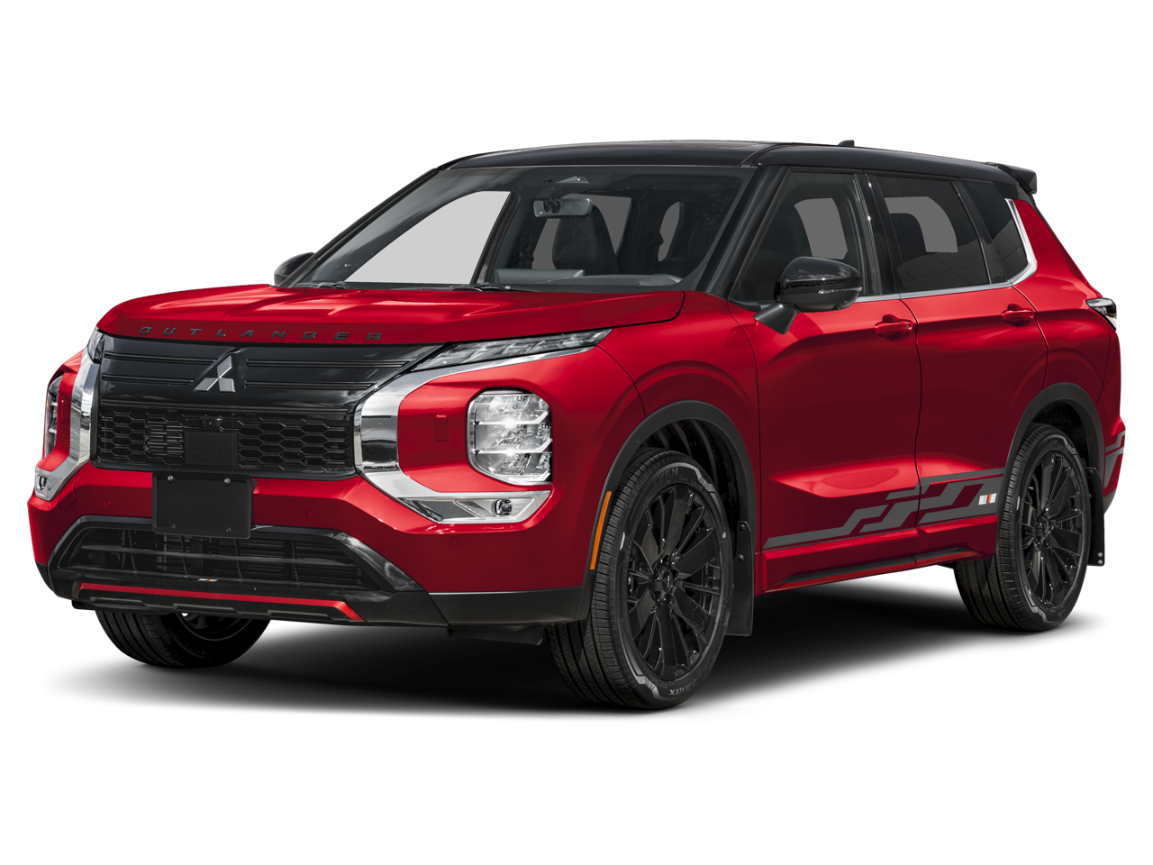 2026 Mitsubishi Outlander Ralliart in White Diamond Blk Roof — front three-quarter view
