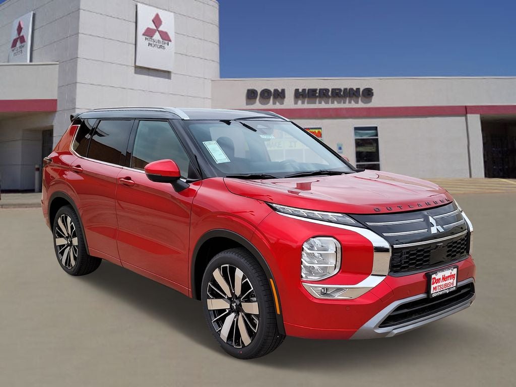 2026 Mitsubishi Outlander SEL in Red Diamond W Black Roof — front three-quarter view