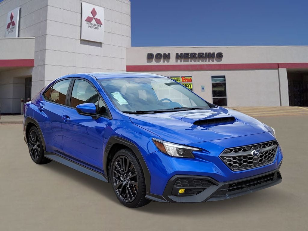 2024 Subaru WRX Premium in Wr Blue Pearl — front three-quarter view